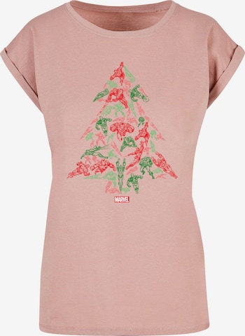 ABSOLUTE CULT Shirt 'Marvel - Avengers Tree' in Pink: front