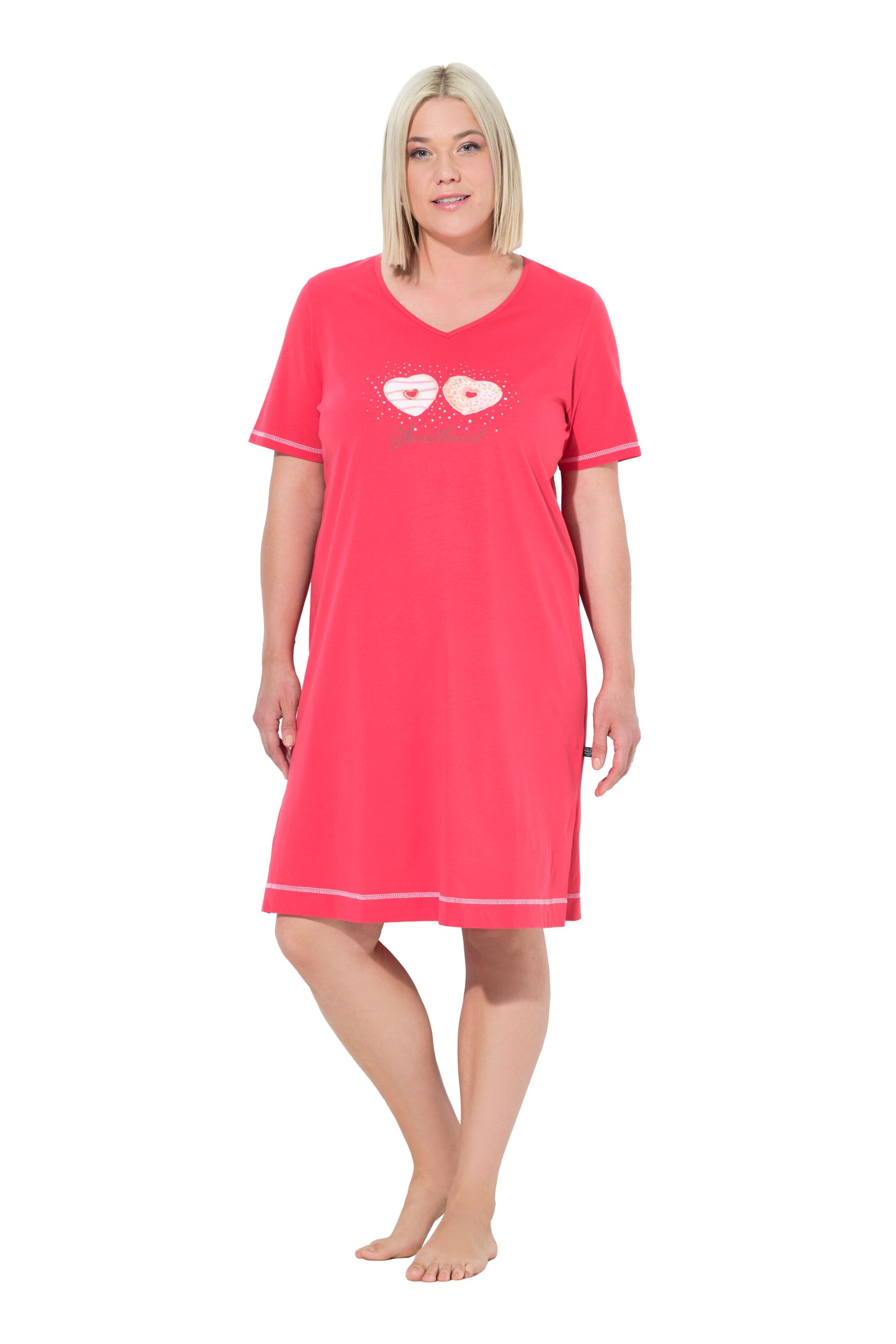 Ulla Popken Nachthemd in Pink: Vorderseite