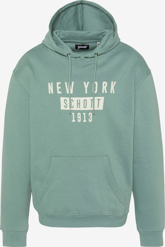Schott NYC Sweatshirt in Grün: Vorderseite