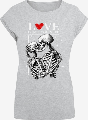 F4NT4STIC Shirt 'Love is all you need' in Grey: front