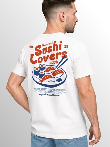 Neverless Shirt 'Sushi Lovers' in White