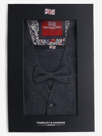 Finshley & Harding London Suit Vest 'mit Fliege und Einstecktuch' in Blue
