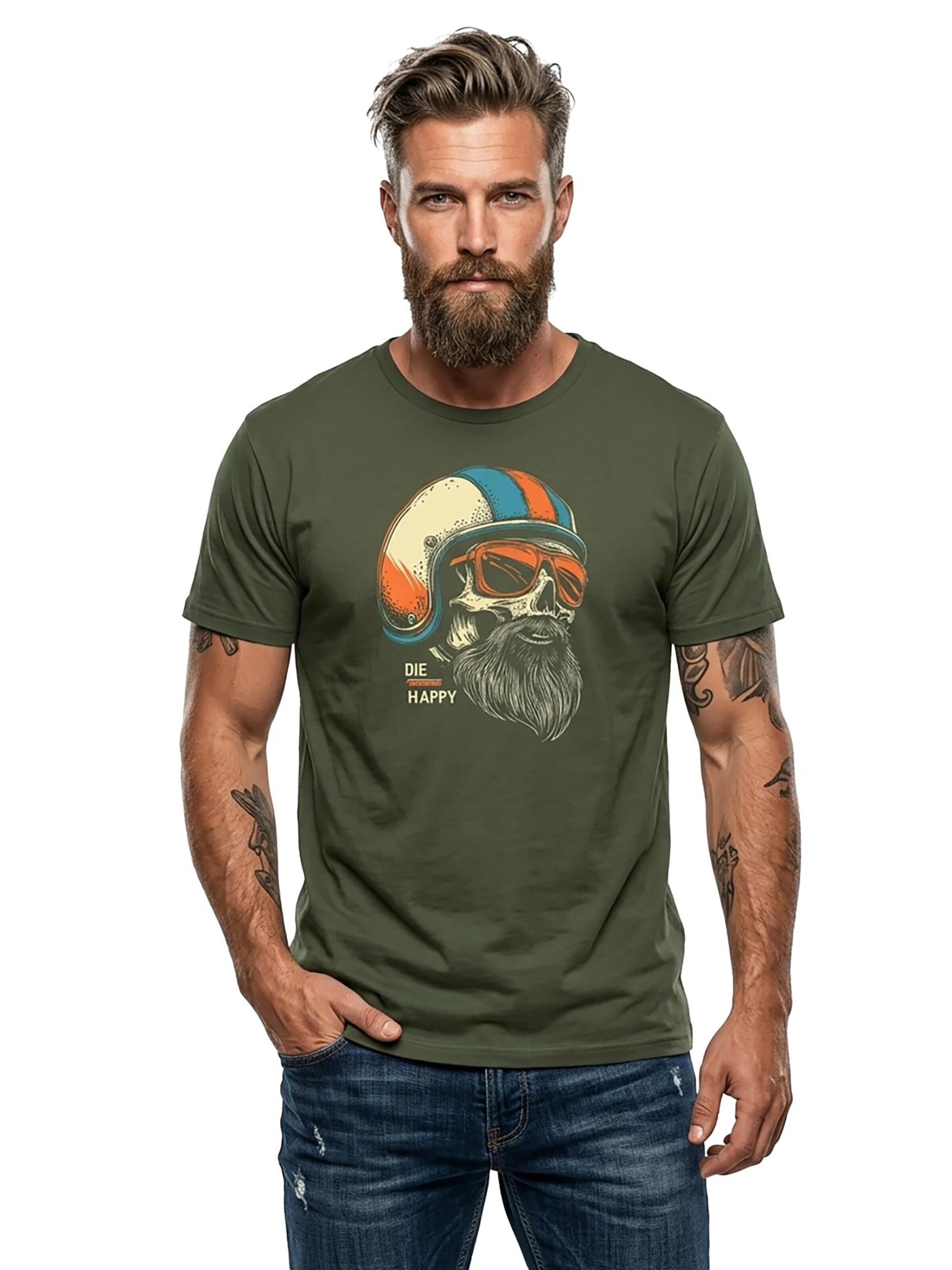 MAKAYA Shirt 'Die Happy' in Green