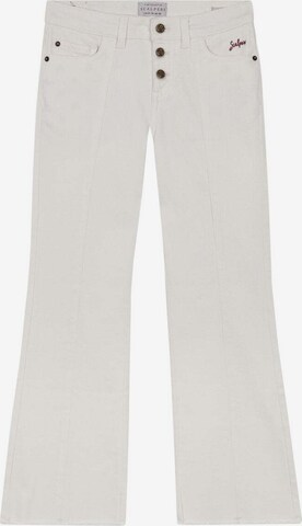 Scalpers Flared Trousers in White: front