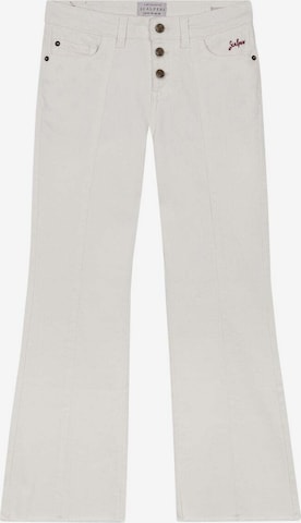 Scalpers Flared Trousers in White: front