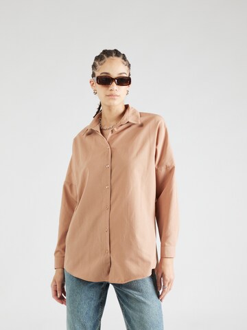 Happiness İstanbul Bluse in Braun: Vorderseite