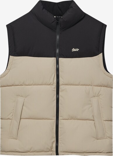 Pull&Bear Gilet en noir / blanc cassé, Vue avec produit