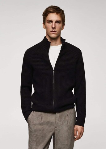 MANGO MAN Strickjacke 'Gino' in Schwarz: Vorderseite