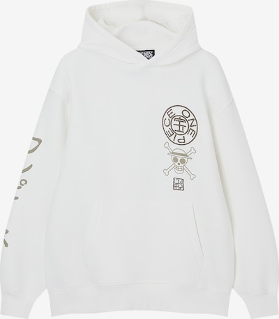 Pull&Bear Sweatshirt in khaki / schwarz / weiß, Produktansicht