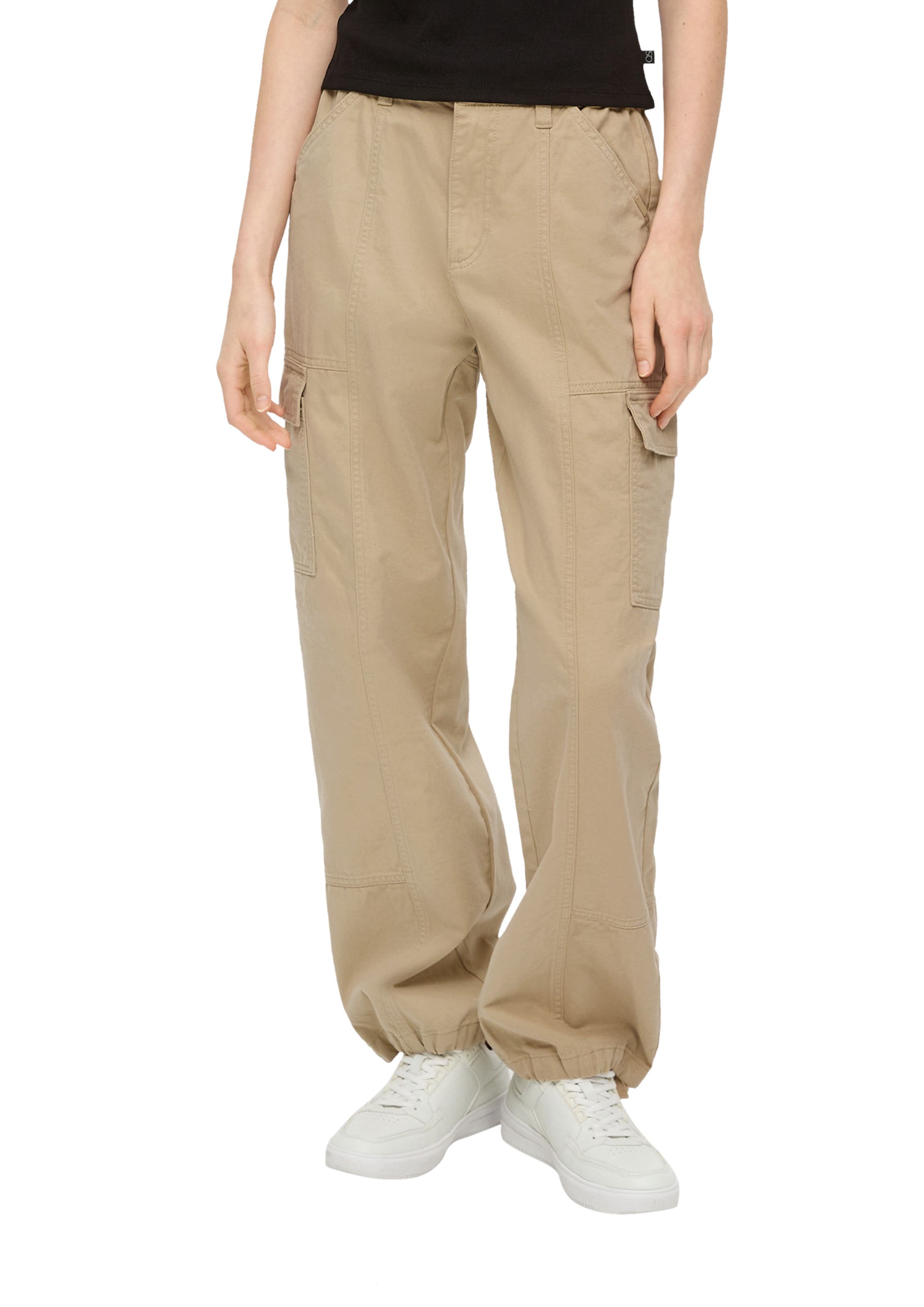 QS Wide Leg Cargohose in Beige