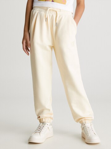 Calvin Klein Jeans Loose fit Pants in Beige: front