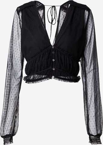 Camicia da donna 'Tara' di ABOUT YOU x Iconic by Tatiana Kucharova in nero: frontale