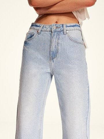 Wide Leg Jean Bershka en bleu