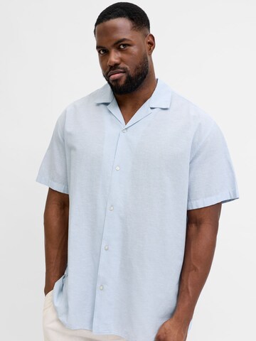 Jack & Jones Plus Comfort fit Button Up Shirt 'JJEBreeze' in Blue
