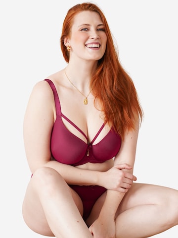 SugarShape T-shirt Bra 'Pure Passion' in Red