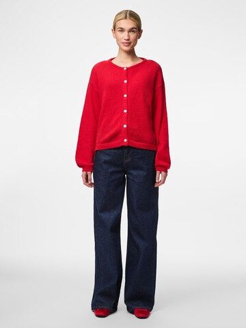 PIECES Knit cardigan 'PCIda' in Red