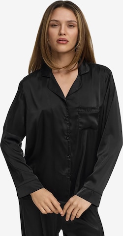 Chemise de nuit 'Satin Pyjama Hemd' cfab (formerly creamy fabrics) en noir : devant