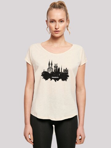 T-shirt 'Cities Collection - Munich skyline' F4NT4STIC en beige : devant