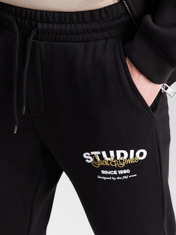 JACK & JONES Tapered Trousers 'JPSTGORDON YUKI' in Black