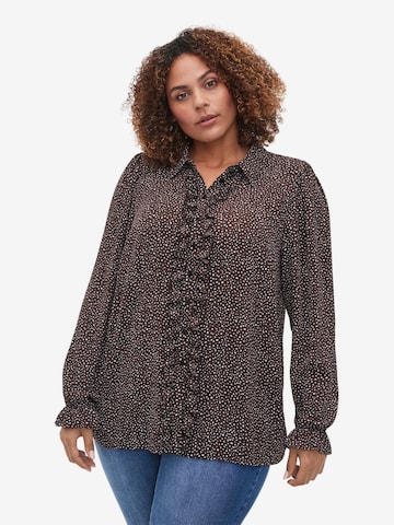 Zizzi Blouse 'ELOLA' in Brown: front