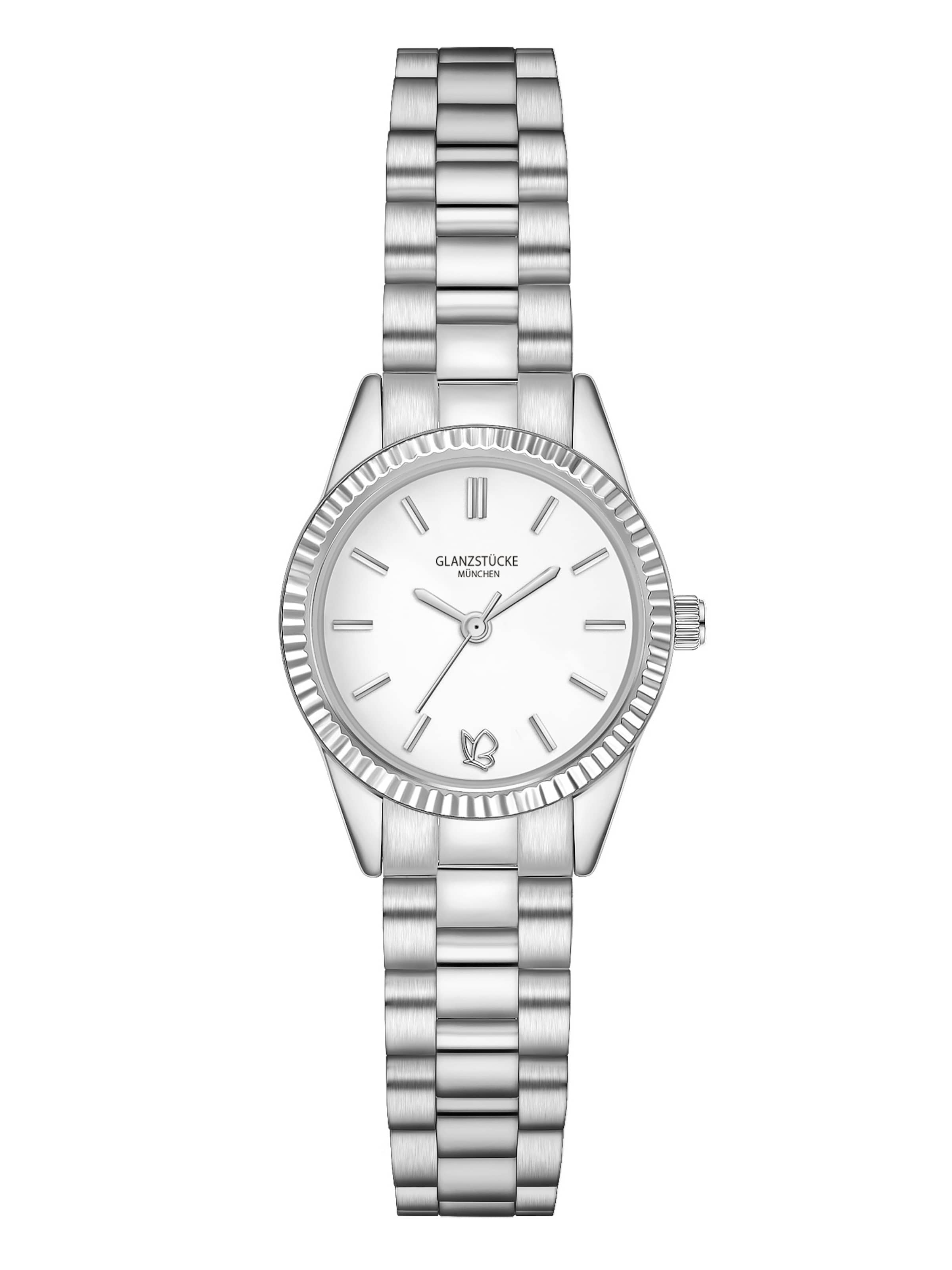 Glanzstücke München Analoguhr in Silber: Vorderseite