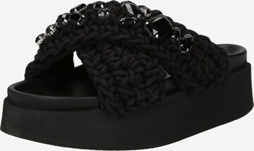 INUIKII Mules in Black: front