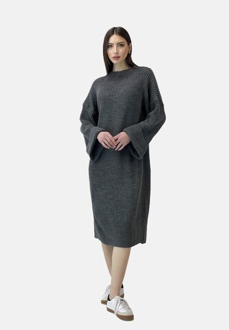 Robes en maille Elara en gris : devant