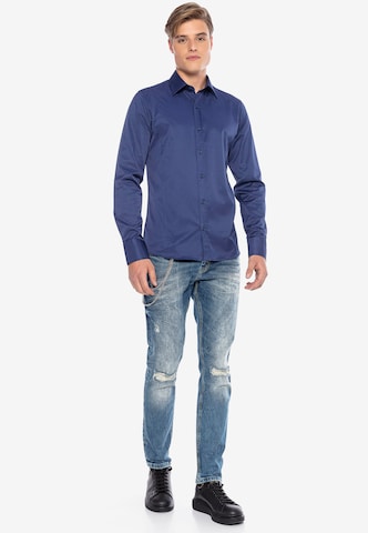 CIPO & BAXX Slim fit Button Up Shirt in Blue