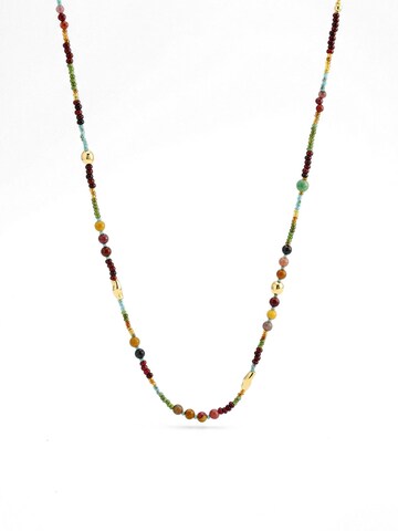 Nemomatheo Necklace 'Wandering Spirit – Mehrfarbige Natursteinkette' in Gold