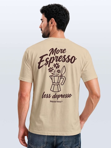 Neverless Shirt 'More Espresso less depresso' in Beige: front