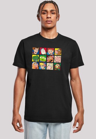 F4NT4STIC Shirt 'Disney Toy Story Character Squares' in Zwart: voorkant
