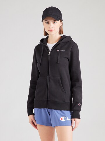 Champion Authentic Athletic Apparel - Sudadera con cremallera en negro: frente