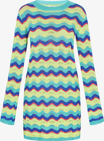 IZIA Pletena obleka | modra barva: sprednja stran