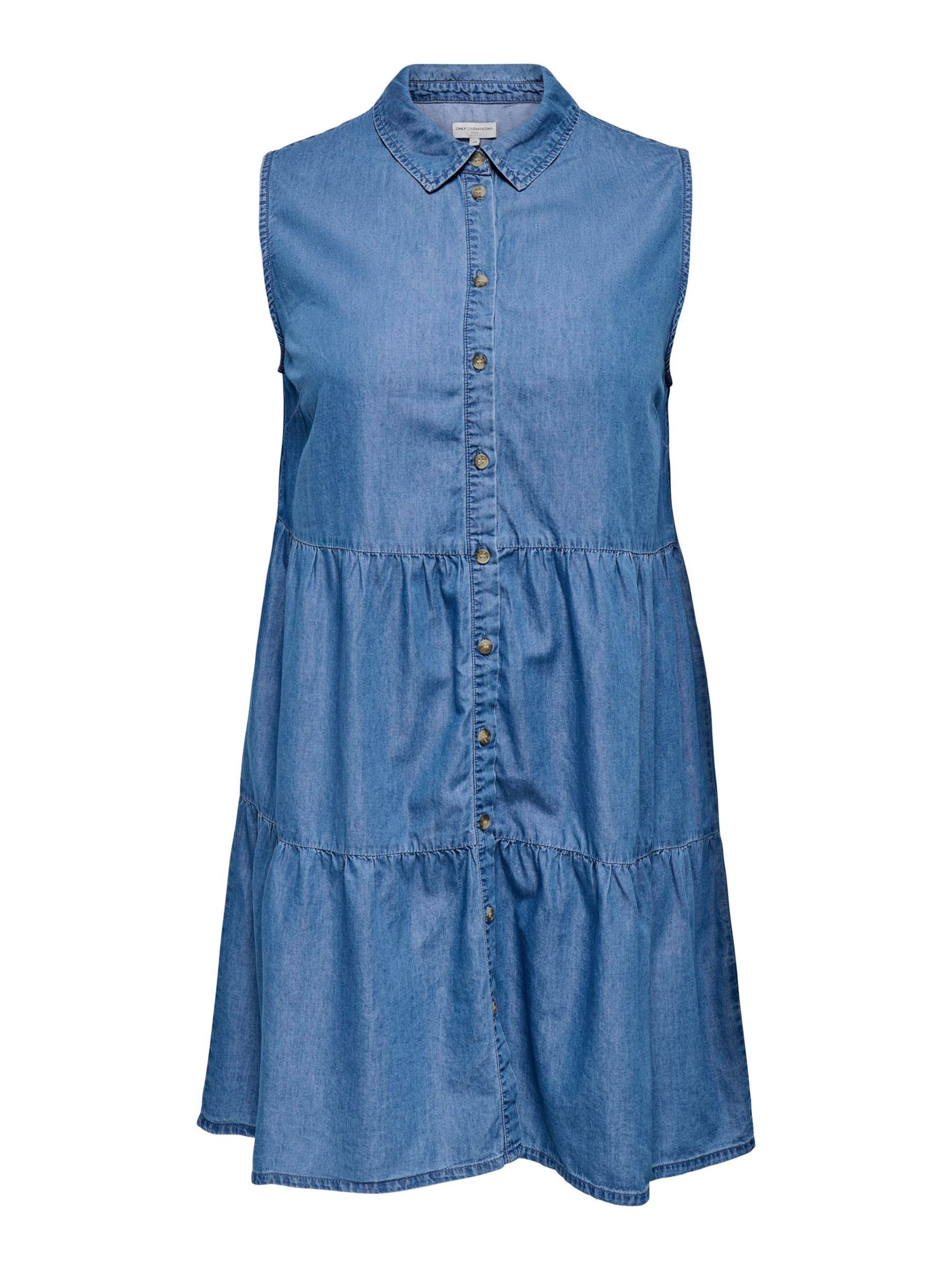 ONLY Carmakoma - Vestido camisero 'CARBea' en azul: frente