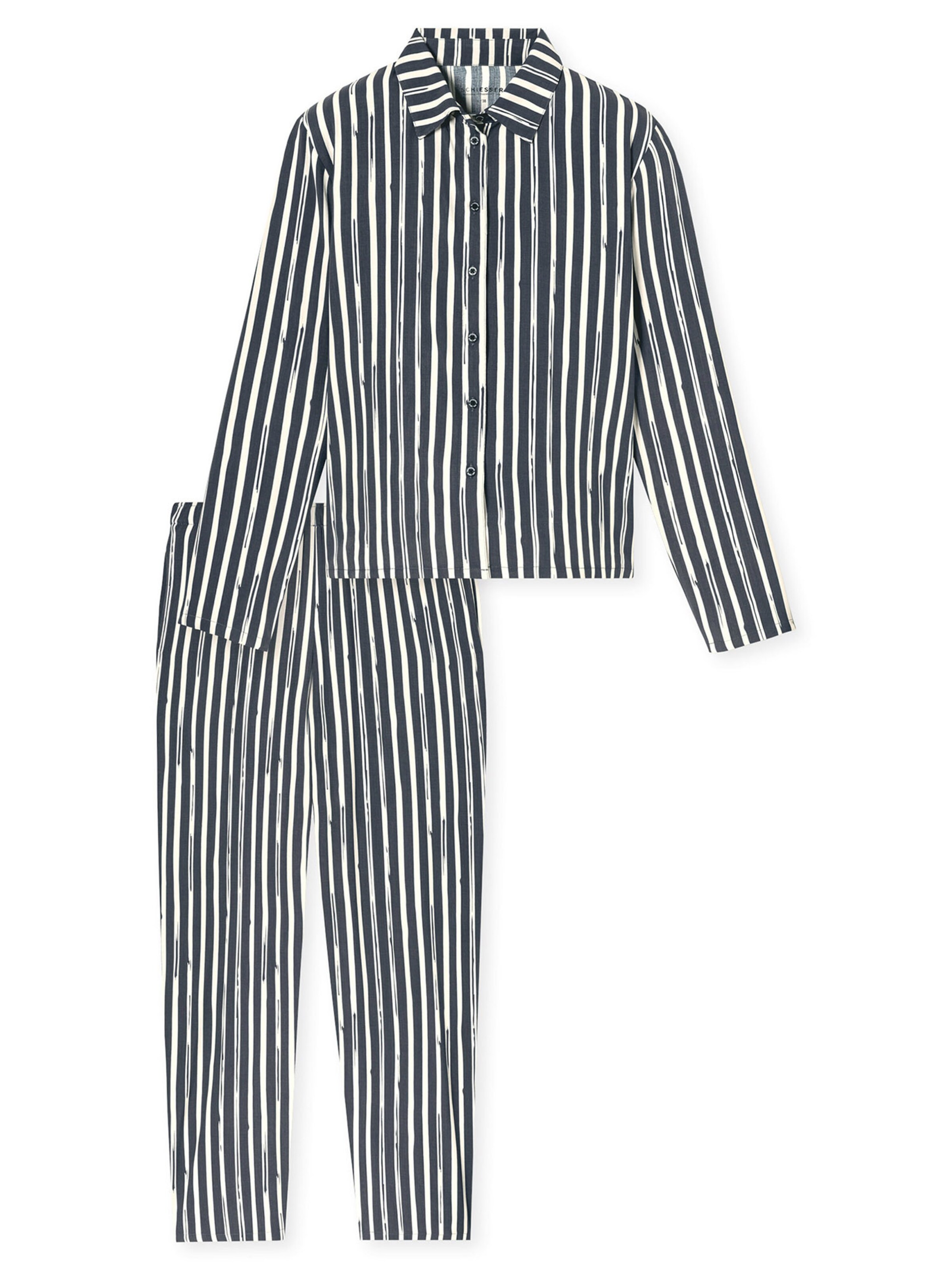 SCHIESSER Pyjama ' Selected Premium ' in Grau: Vorderseite
