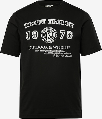 Men Plus T-Shirt in Schwarz: Vorderseite