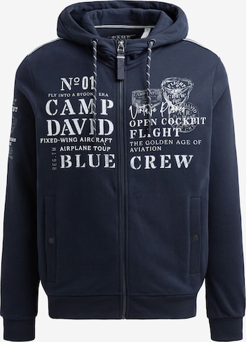 CAMP DAVID Sweat jacket in Blue: front