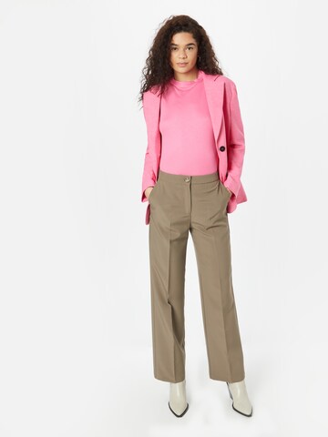 ONLY Loose fit Trousers with creases 'ASTRID' in Brown