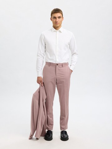 SELECTED HOMME Slim fit Pleated Pants 'SLHLIAM' in Pink