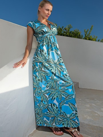 Chic by Lirette Jurk 'Kimono dress Palm' in Blauw