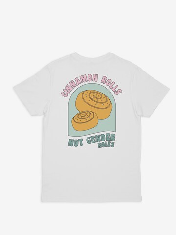 ABOUT YOU DROP Shirt 'Cinnamon Rolls' in White: front