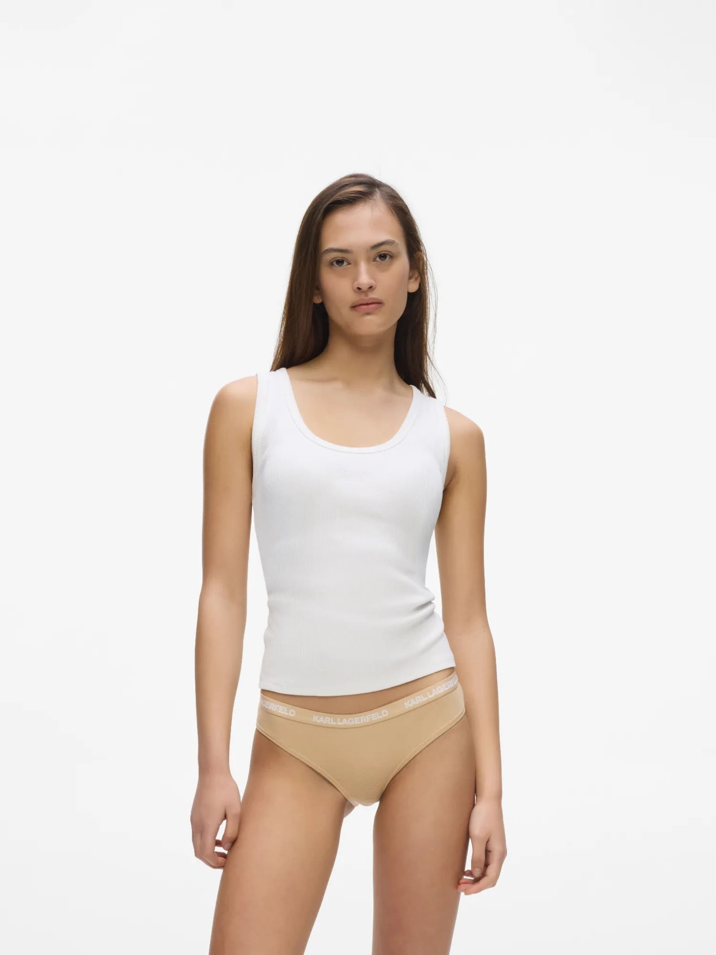 Karl Lagerfeld - Albornoz largo ' Slip mit Logo – 3er-Set ' en blanco: frente