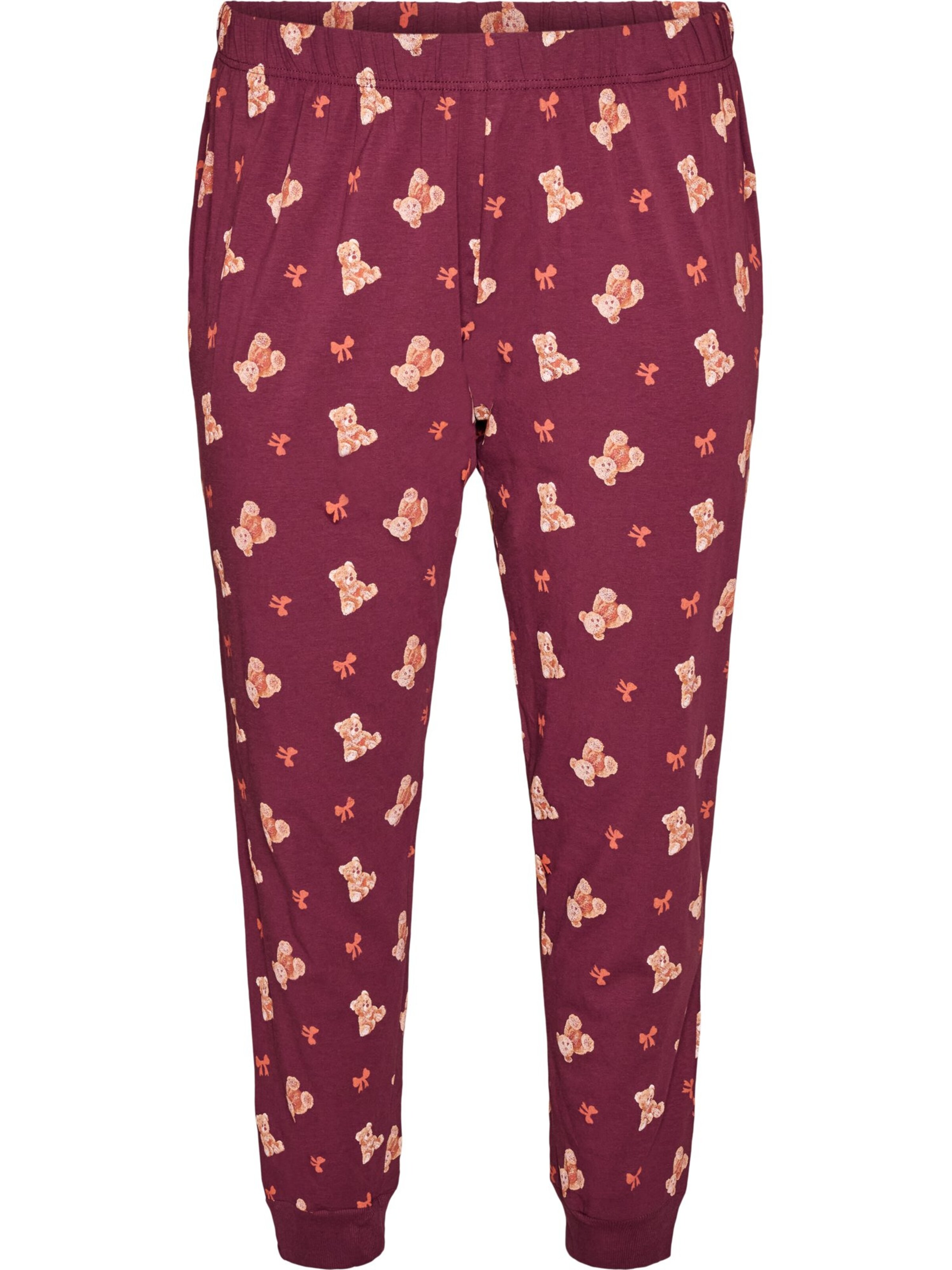 Pantaloni de pijama 'HANNY' de la Zizzi pe roșu: față