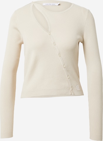 Calvin Klein Jeans Knit cardigan in Beige: front