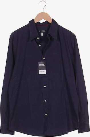 Armani Jeans Button Up Shirt in XXXL in Blue: front