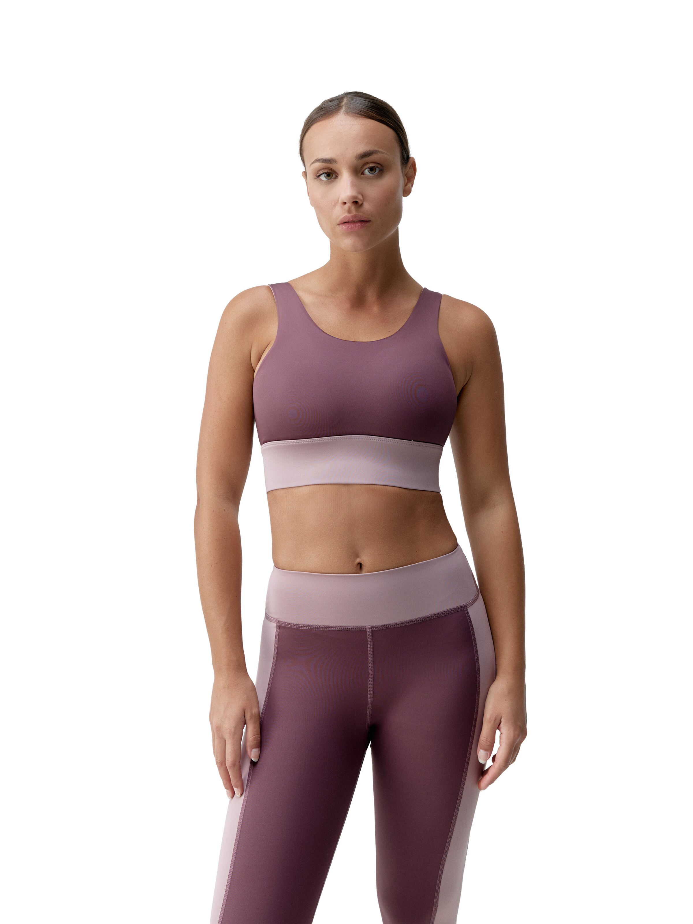 Born Living Yoga Bustier Sporttop 'Maiko' in Lila: voorkant