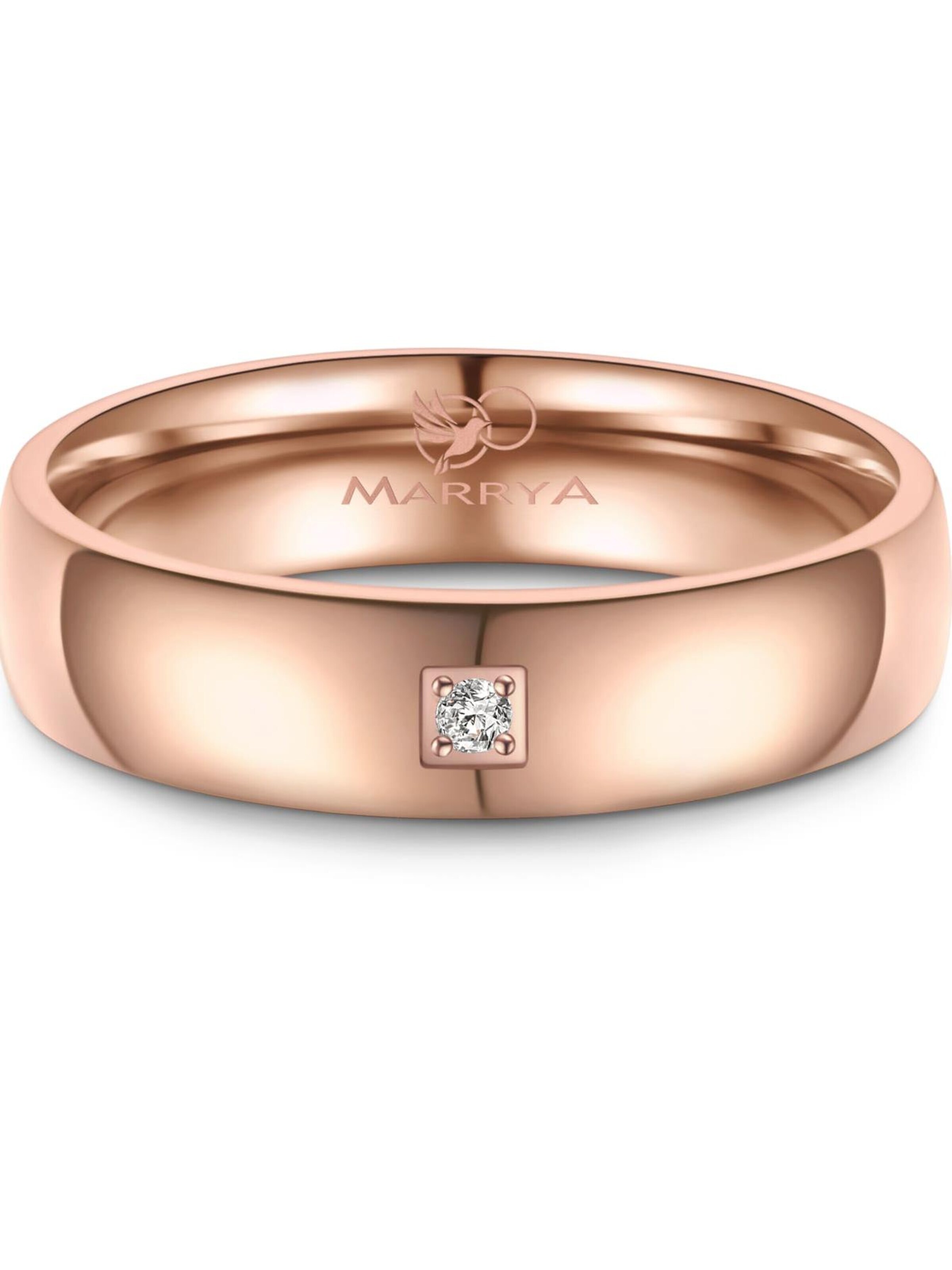 MARRYA Ring 'MARRYA ES-31 Ehering aus Edelstahl - Rosé gold plattiert' in Pink