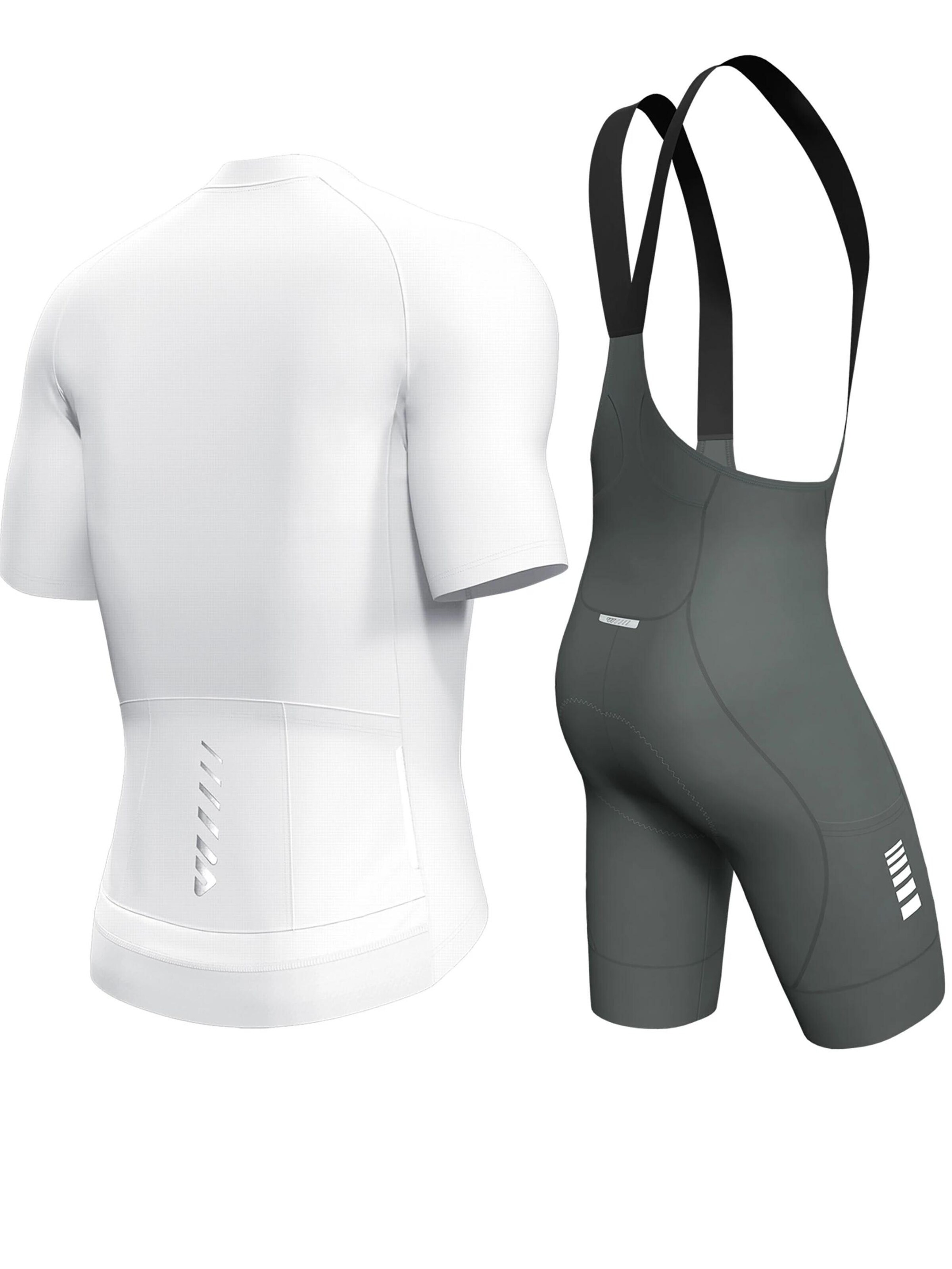 WULIBIKE - Ropa para correr 'Wulibike Radsport-Set 'Y-Cargo' Weiß/Grau' en blanco
