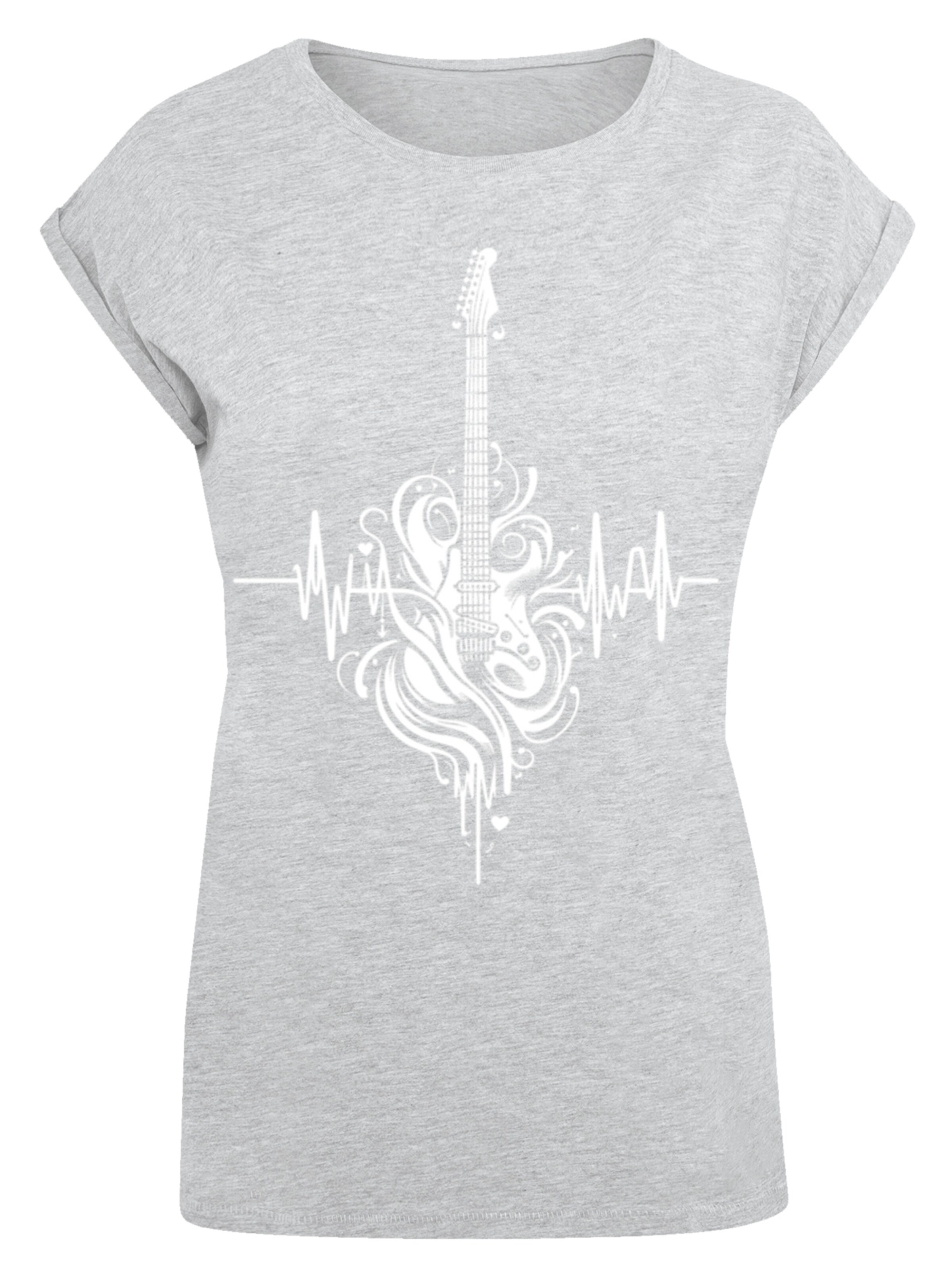 T-shirt 'Gitarre Heartbeat' F4NT4STIC en gris : devant
