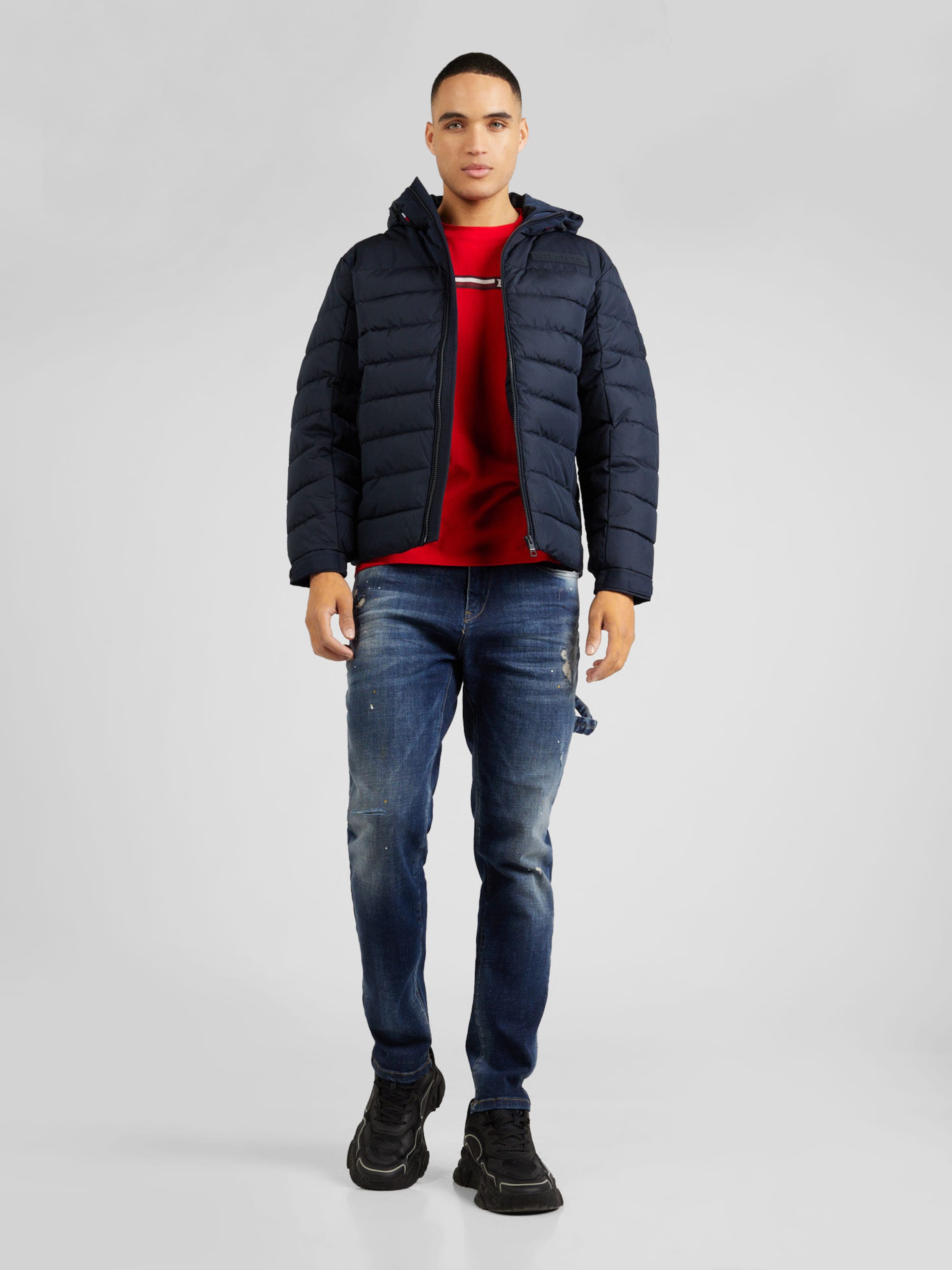 Tommy hilfiger dark blue jacket deals